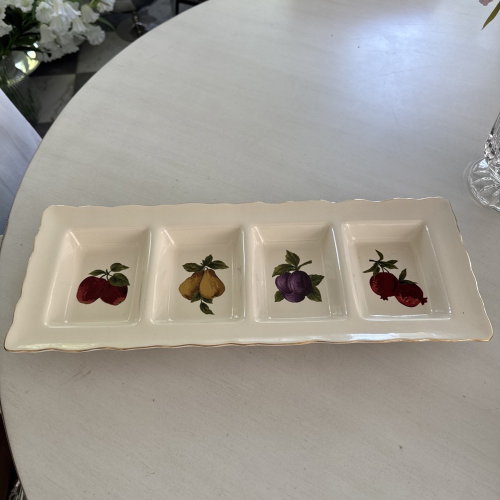 "Home" Server/Serving Platter 4-Section Rectangular Dish 19.75" x 7.5" x 2"
